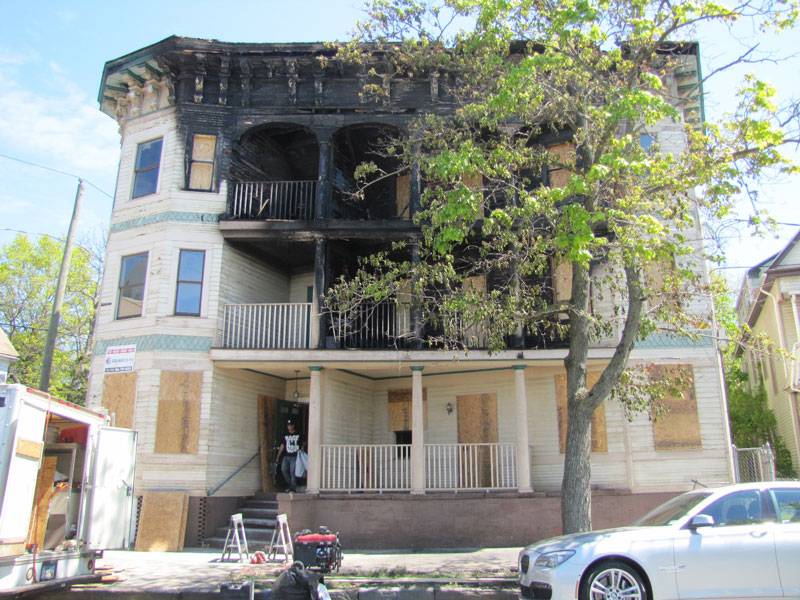 A house after a housefire