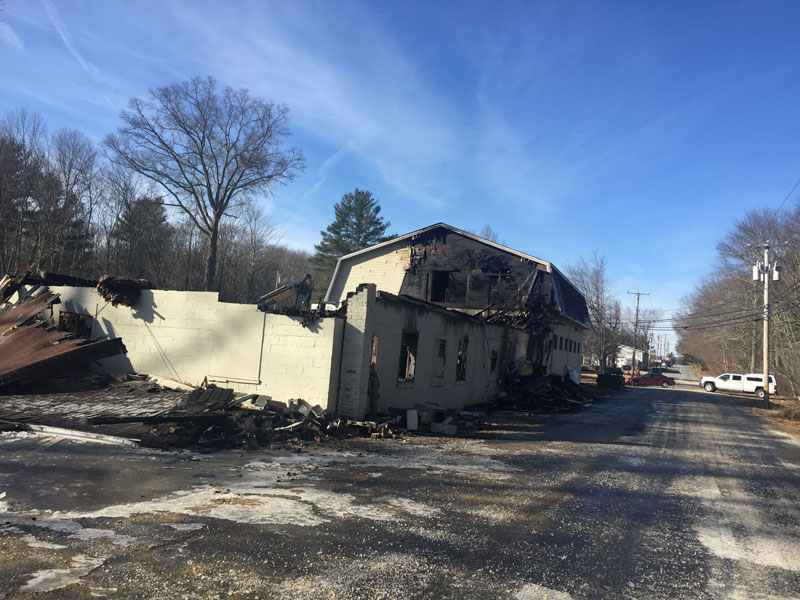 An autobody shop after a fire